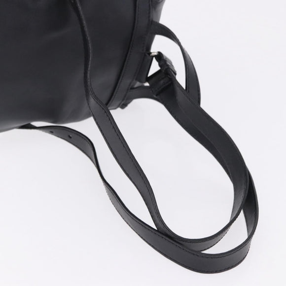 PRADA Backpack Leather Black Silver 1BZ677 Auth 198608V