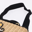 PRADA Wicker Canapa Hand Bag Rattan 2way Beige Gold 1BG835 Auth 198609SAM-15