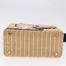 PRADA Wicker Canapa Hand Bag Rattan 2way Beige Gold 1BG835 Auth 198609SAM-5