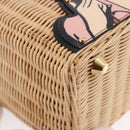 PRADA Wicker Canapa Hand Bag Rattan 2way Beige Gold 1BG835 Auth 198609SAM-16