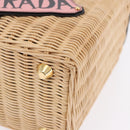 PRADA Wicker Canapa Hand Bag Rattan 2way Beige Gold 1BG835 Auth 198609SAM-17