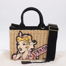 PRADA Wicker Canapa Hand Bag Rattan 2way Beige Gold 1BG835 Auth 198609SAM-12