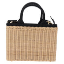 PRADA Wicker Canapa Hand Bag Rattan 2way Beige Gold 1BG835 Auth 198609SAM-2