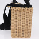 PRADA Wicker Canapa Hand Bag Rattan 2way Beige Gold 1BG835 Auth 198609SAM-3