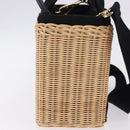 PRADA Wicker Canapa Hand Bag Rattan 2way Beige Gold 1BG835 Auth 198609SAM-4