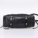 Miu Miu Hand Bag Leather 2way Black Gold Auth 198610M-5