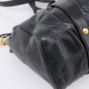 Miu Miu Hand Bag Leather 2way Black Gold Auth 198610M-10