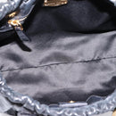 Miu Miu Hand Bag Leather 2way Black Gold Auth 198610M-11
