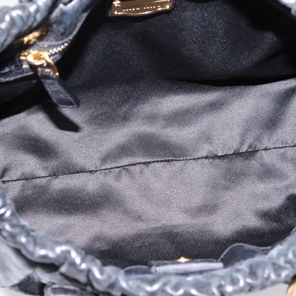 Miu Miu Hand Bag Leather 2way Black Gold Auth 198610M
