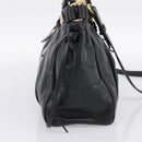 Miu Miu Hand Bag Leather 2way Black Gold Auth 198610M-3
