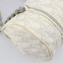 Christian Dior Trotter Canvas Romantic Bag PVC White Silver Auth 198611V-17