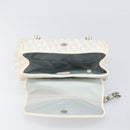 Christian Dior Trotter Canvas Romantic Bag PVC White Silver Auth 198611V-9