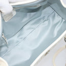 Christian Dior Trotter Canvas Romantic Bag PVC White Silver Auth 198611V-10