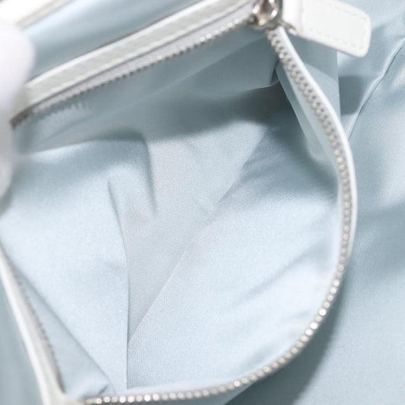 Christian Dior Trotter Canvas Romantic Bag PVC White Silver Auth 198611V