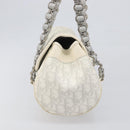 Christian Dior Trotter Canvas Romantic Bag PVC White Silver Auth 198611V-3