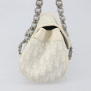 Christian Dior Trotter Canvas Romantic Bag PVC White Silver Auth 198611V-4