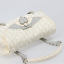 Christian Dior Trotter Canvas Romantic Bag PVC White Silver Auth 198611V-6