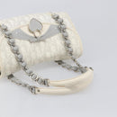 Christian Dior Trotter Canvas Romantic Bag PVC White Silver Auth 198611V-7