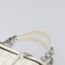 Christian Dior Trotter Canvas Romantic Bag PVC White Silver Auth 198611V-14