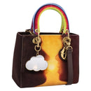 Christian Dior Lady Dior Ladyart x Friedrich Knass Bag Velvet 2way Auth 198612SM-1