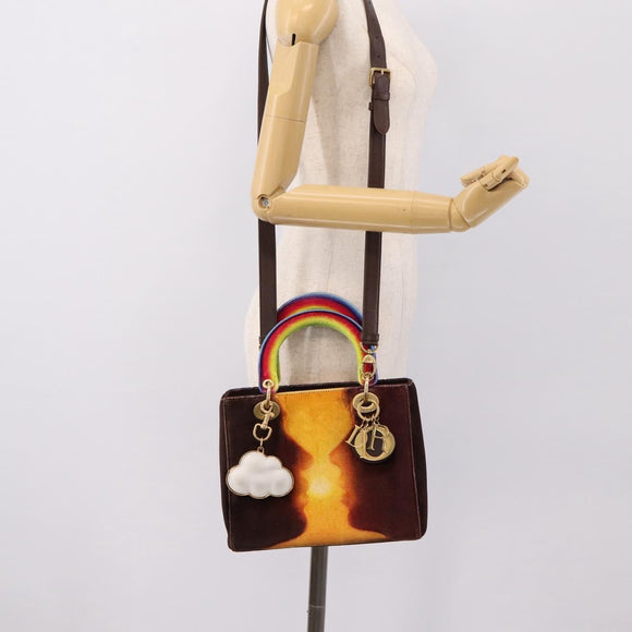 Christian Dior Lady Dior Ladyart x Friedrich Knass Bag Velvet 2way Auth 198612SM