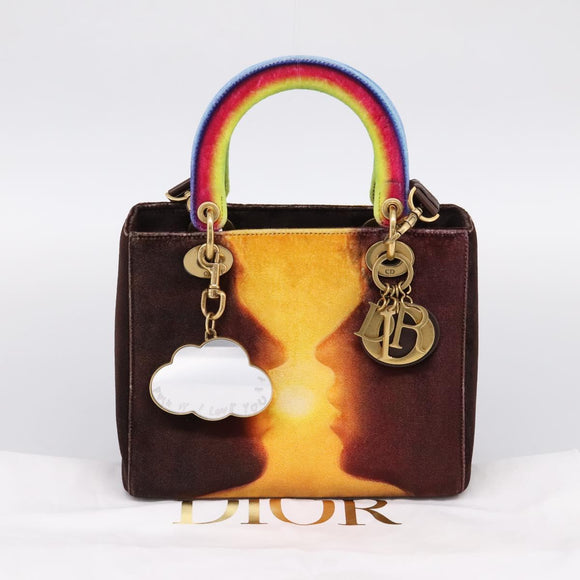 Christian Dior Lady Dior Ladyart x Friedrich Knass Bag Velvet 2way Auth 198612SM