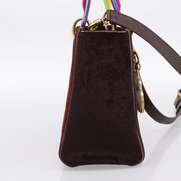 Christian Dior Lady Dior Ladyart x Friedrich Knass Bag Velvet 2way Auth 198612SM