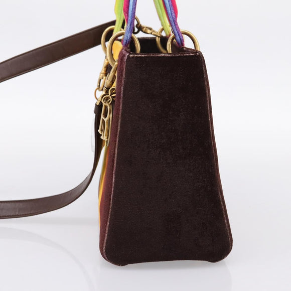 Christian Dior Lady Dior Ladyart x Friedrich Knass Bag Velvet 2way Auth 198612SM