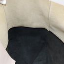 CELINE Horizontal Cabas Large Tote Bag Leather White Black Auth 198621A-17