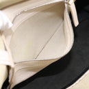 CELINE Horizontal Cabas Large Tote Bag Leather White Black Auth 198621A-20