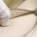 CELINE Horizontal Cabas Large Tote Bag Leather White Black Auth 198621A-21