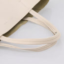 CELINE Horizontal Cabas Large Tote Bag Leather White Black Auth 198621A-7