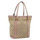 GUCCI GG Canvas Miss GG Tote Bag Beige Gold Tone 342591 Auth 198622-1