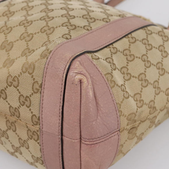 GUCCI GG Canvas Miss GG Tote Bag Beige Gold Tone 342591 Auth 198622