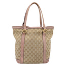 GUCCI GG Canvas Miss GG Tote Bag Beige Gold Tone 342591 Auth 198622-13