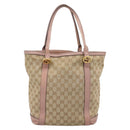 GUCCI GG Canvas Miss GG Tote Bag Beige Gold Tone 342591 Auth 198622-2