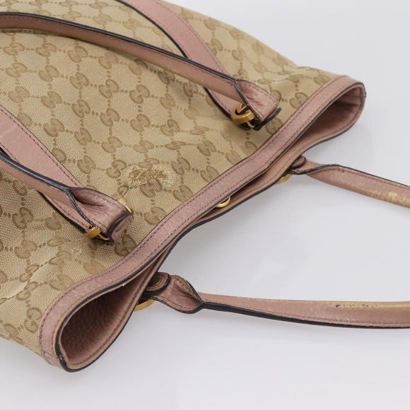 GUCCI GG Canvas Miss GG Tote Bag Beige Gold Tone 342591 Auth 198622
