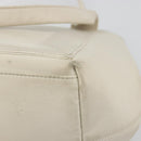 BALENCIAGA Navy Cabas S Hand Bag Leather Ivory Silver 339933 Auth 198623-12