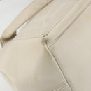 BALENCIAGA Navy Cabas S Hand Bag Leather Ivory Silver 339933 Auth 198623-13