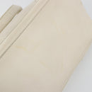 BALENCIAGA Navy Cabas S Hand Bag Leather Ivory Silver 339933 Auth 198623-14