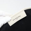 BALENCIAGA Navy Cabas S Hand Bag Leather Ivory Silver 339933 Auth 198623-16