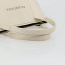 BALENCIAGA Navy Cabas S Hand Bag Leather Ivory Silver 339933 Auth 198623-7