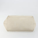 BALENCIAGA Navy Cabas S Hand Bag Leather Ivory Silver 339933 Auth 198623-9
