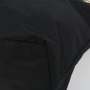 PRADA Tote Bag Nylon Black Gold Tone Auth 198624-14