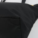 PRADA Tote Bag Nylon Black Gold Tone Auth 198624-16