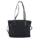 PRADA Tote Bag Nylon Black Gold Tone Auth 198624-2