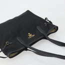 PRADA Tote Bag Nylon Black Gold Tone Auth 198624-6