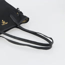 PRADA Tote Bag Nylon Black Gold Tone Auth 198624-7
