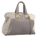 FENDI Chameleon Hand Bag Leather 2way Gray Gold Tone 8BL110 Auth 198625A-1