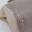 FENDI Chameleon Hand Bag Leather 2way Gray Gold Tone 8BL110 Auth 198625A-16